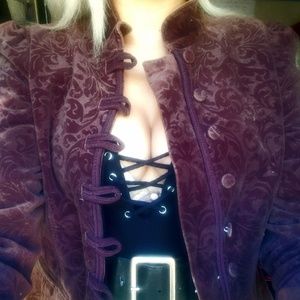 Brown Patterened Button up Jacket